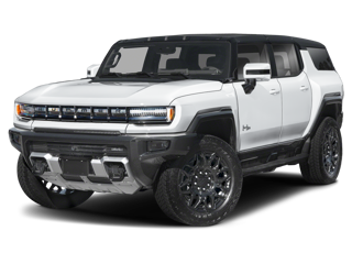 Interstellar White 2025 GMC Hummer EV SUV angled to driver sideview of truck with no background | Electric Vehicles for Sale in Muskogee, OK | Kyle Edwards Buick GMC
