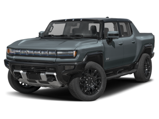 Meterorite Metallic Grey 2025 GMC HUMMER EV Pickup 2X angled to driver sideview of truck with no background | Electric Vehicles for Sale in Muskogee, OK | Kyle Edwards Buick GMC
